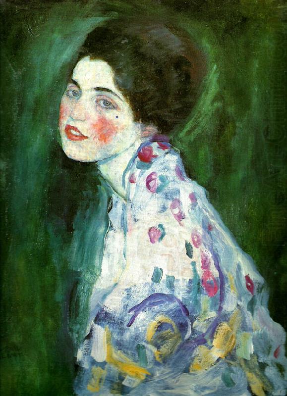 Gustav Klimt kvinnoportratt oil painting picture
